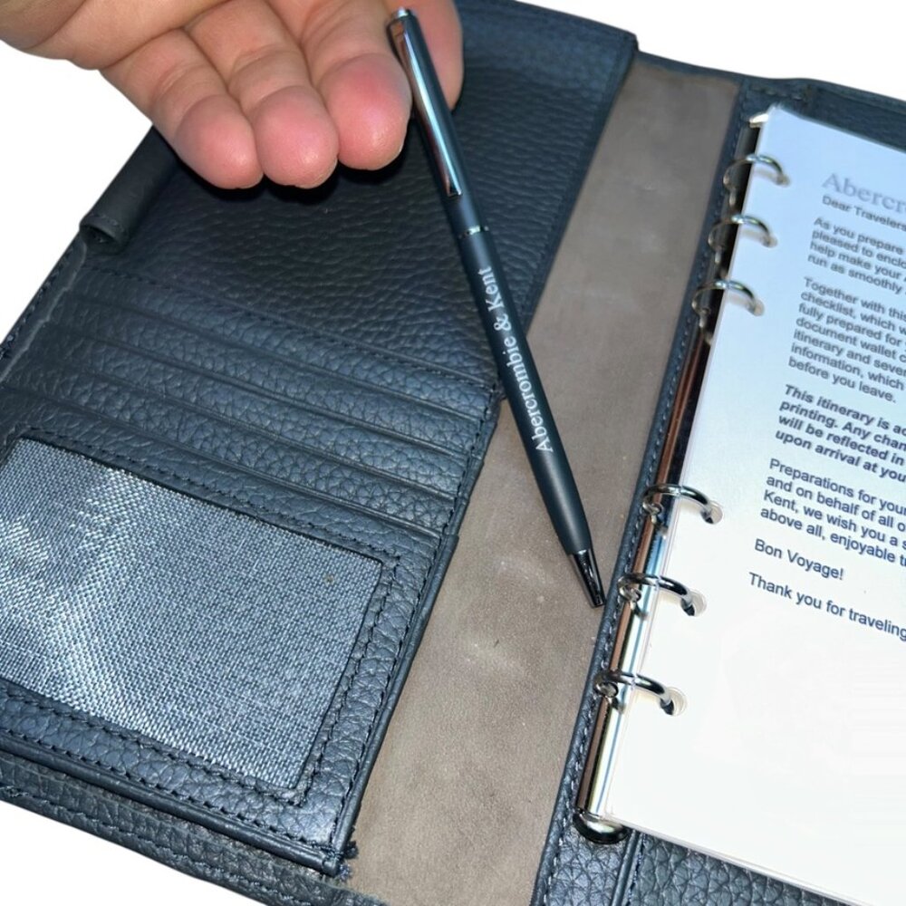 Abercrombie & Kent black all weather continental travel wallet as new with pen 9